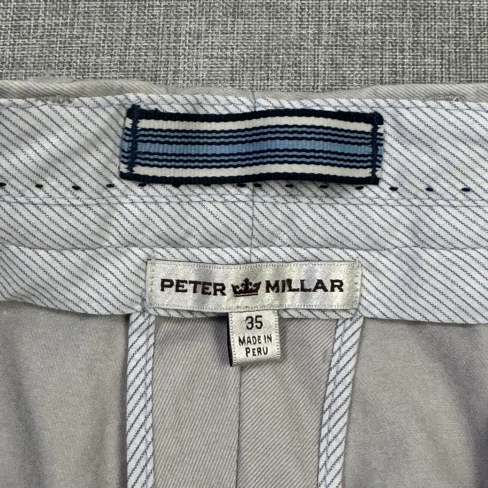 Peter Millar Chino Shorts Mens 35 Gray Cotton Canvas 9